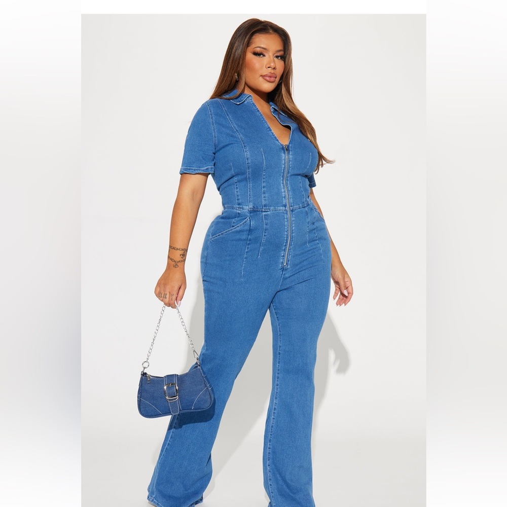 Never worn denim jumpsuit
